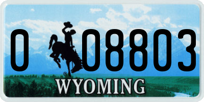 WY license plate 008803
