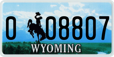 WY license plate 008807