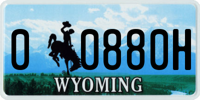 WY license plate 00880H