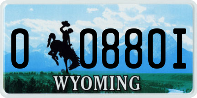 WY license plate 00880I