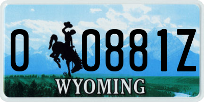 WY license plate 00881Z