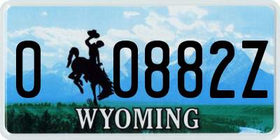 WY license plate 00882Z