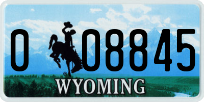 WY license plate 008845