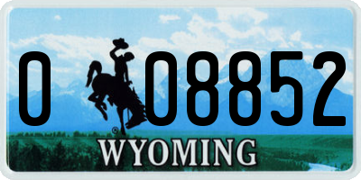 WY license plate 008852