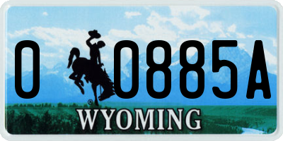 WY license plate 00885A