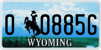 WY license plate 00885G