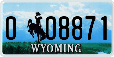 WY license plate 008871