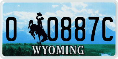 WY license plate 00887C