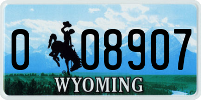 WY license plate 008907