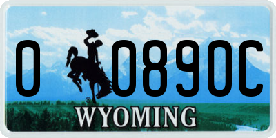 WY license plate 00890C
