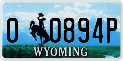 WY license plate 00894P