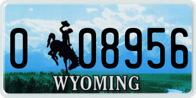 WY license plate 008956