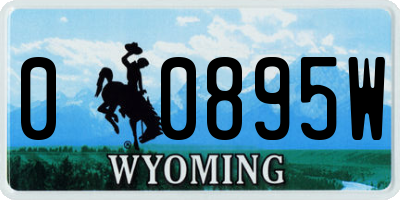 WY license plate 00895W