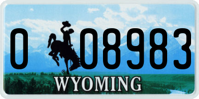 WY license plate 008983