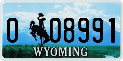 WY license plate 008991
