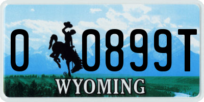 WY license plate 00899T