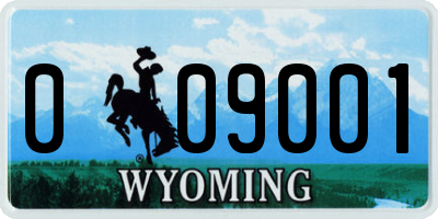 WY license plate 009001