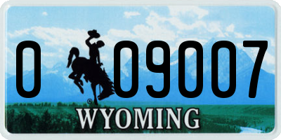 WY license plate 009007