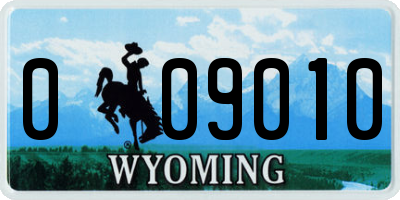 WY license plate 009010