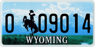 WY license plate 009014