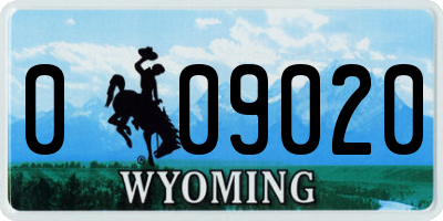 WY license plate 009020