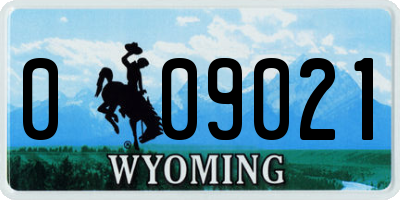 WY license plate 009021