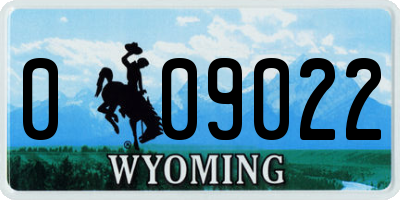 WY license plate 009022