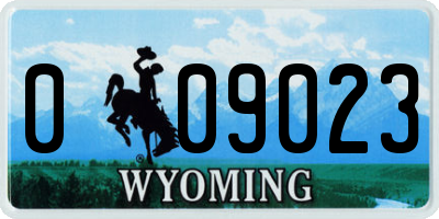 WY license plate 009023