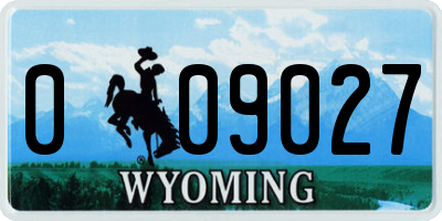 WY license plate 009027