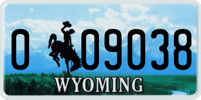 WY license plate 009038