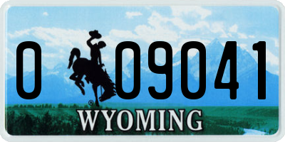 WY license plate 009041