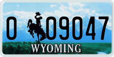 WY license plate 009047