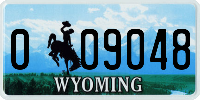 WY license plate 009048