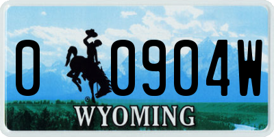 WY license plate 00904W