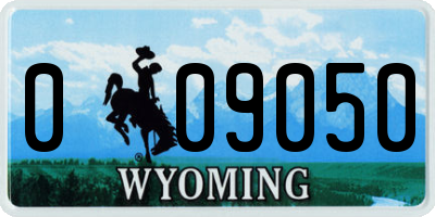 WY license plate 009050