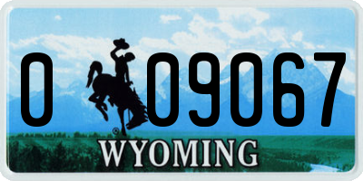 WY license plate 009067