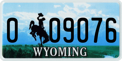 WY license plate 009076