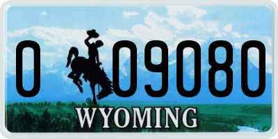 WY license plate 009080