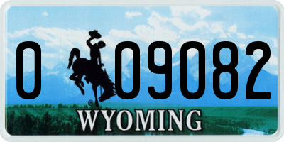 WY license plate 009082