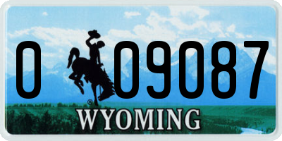 WY license plate 009087