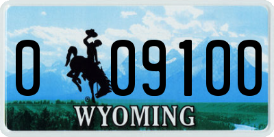 WY license plate 009100