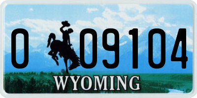 WY license plate 009104