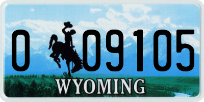 WY license plate 009105