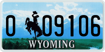 WY license plate 009106