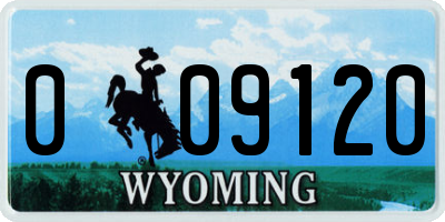 WY license plate 009120