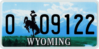 WY license plate 009122