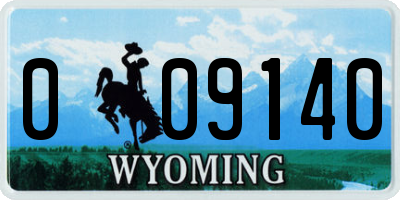 WY license plate 009140