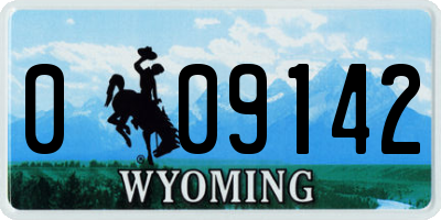 WY license plate 009142