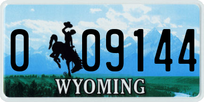 WY license plate 009144