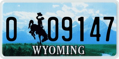 WY license plate 009147